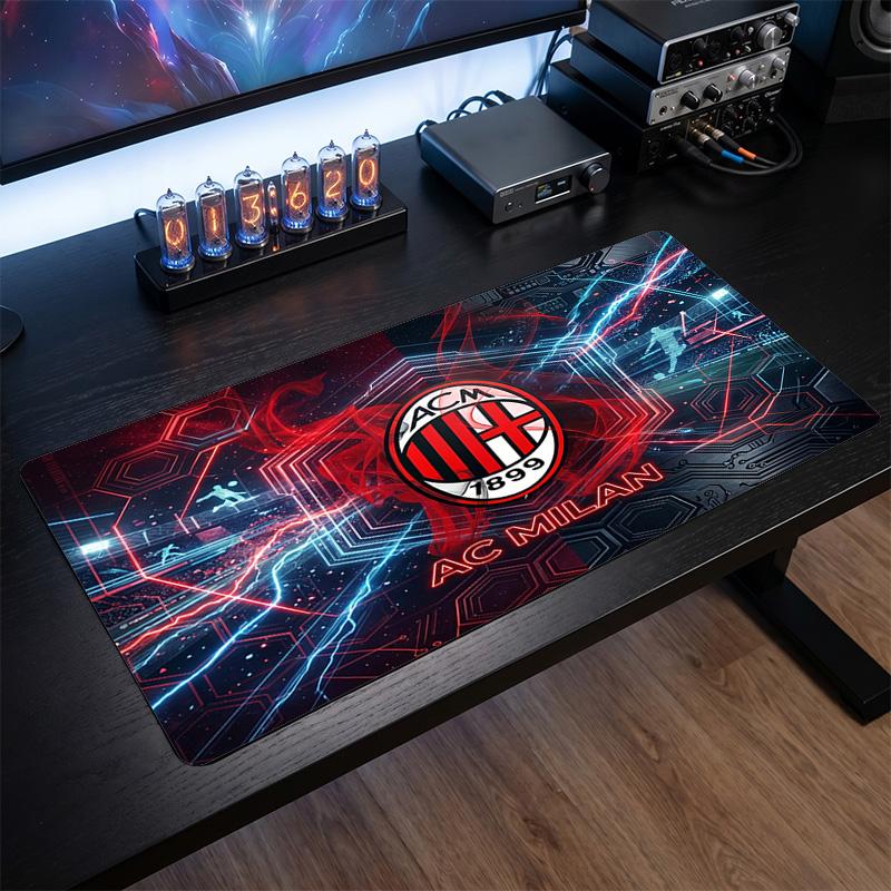 Большой коврик для мыши с принтом AC Milan, нескользящий мягкий резиновый игровой коврик для стола, декор для офисного ноутбука компьютера
