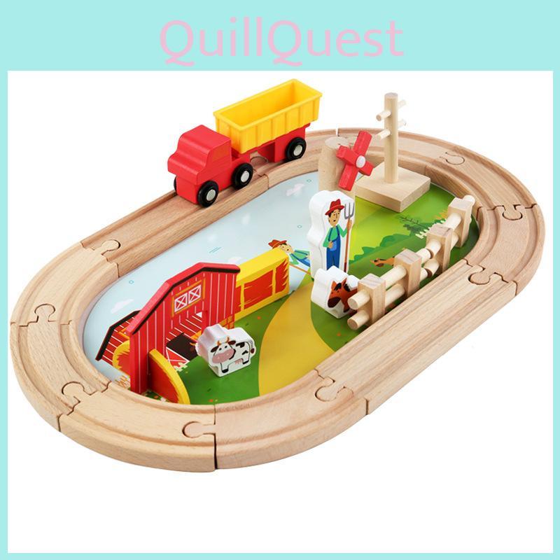 Деревянная Ферма Трек Сцена Строительные Блоки Детский Набор Игрушек Для Детей Развивающая Игра