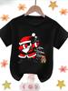 Cute Christmas Funny Printed Summer Children's Short Sleeved Top Round Neck Casual Daily Comfortable Clothing