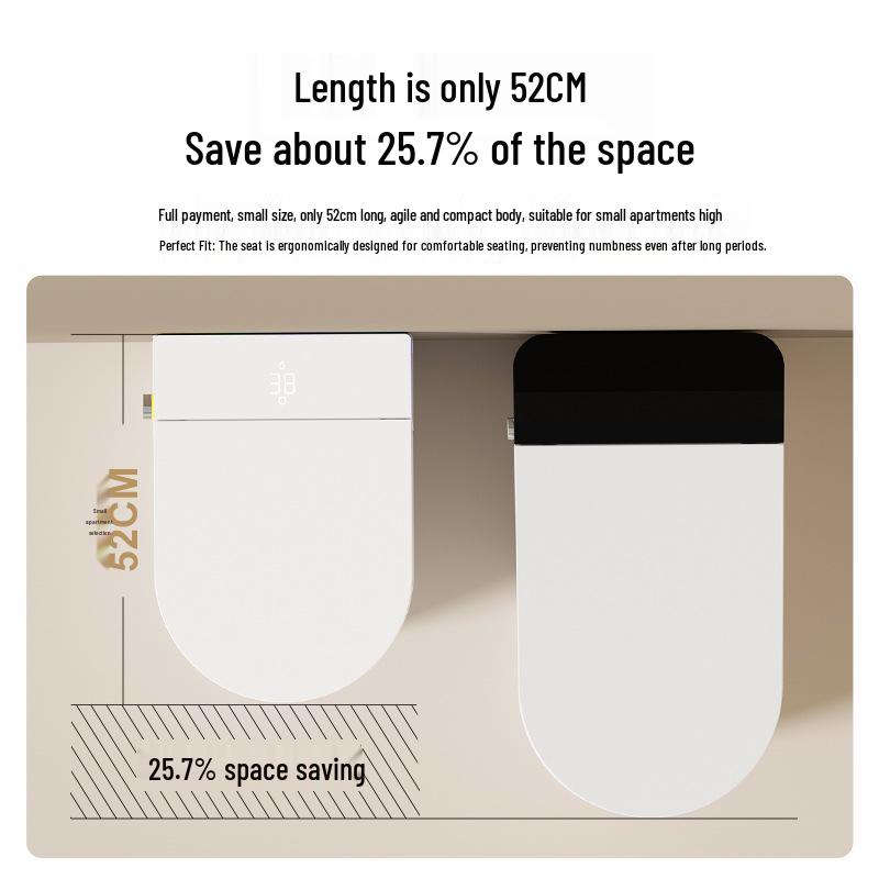 52cm Compact Waterless Smart Toilet with Built-in Foam Shield & Automatic Sterilization