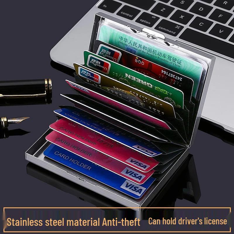 Премиальный держатель для карт из нержавеющей стали с RFID-защитой для мужчин и женщин