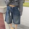 2025 Summer Short Jeans Pants Women Loose Casual Denim Harem Trousers Big Blue Pants