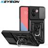 KEYSION Противоударный чехол для VIVO V40 Lite 5G Slide Push Pull Защитное кольцо для объектива камеры с кольцом-подставкой Задняя крышка телефона для VIVO V30e 5G