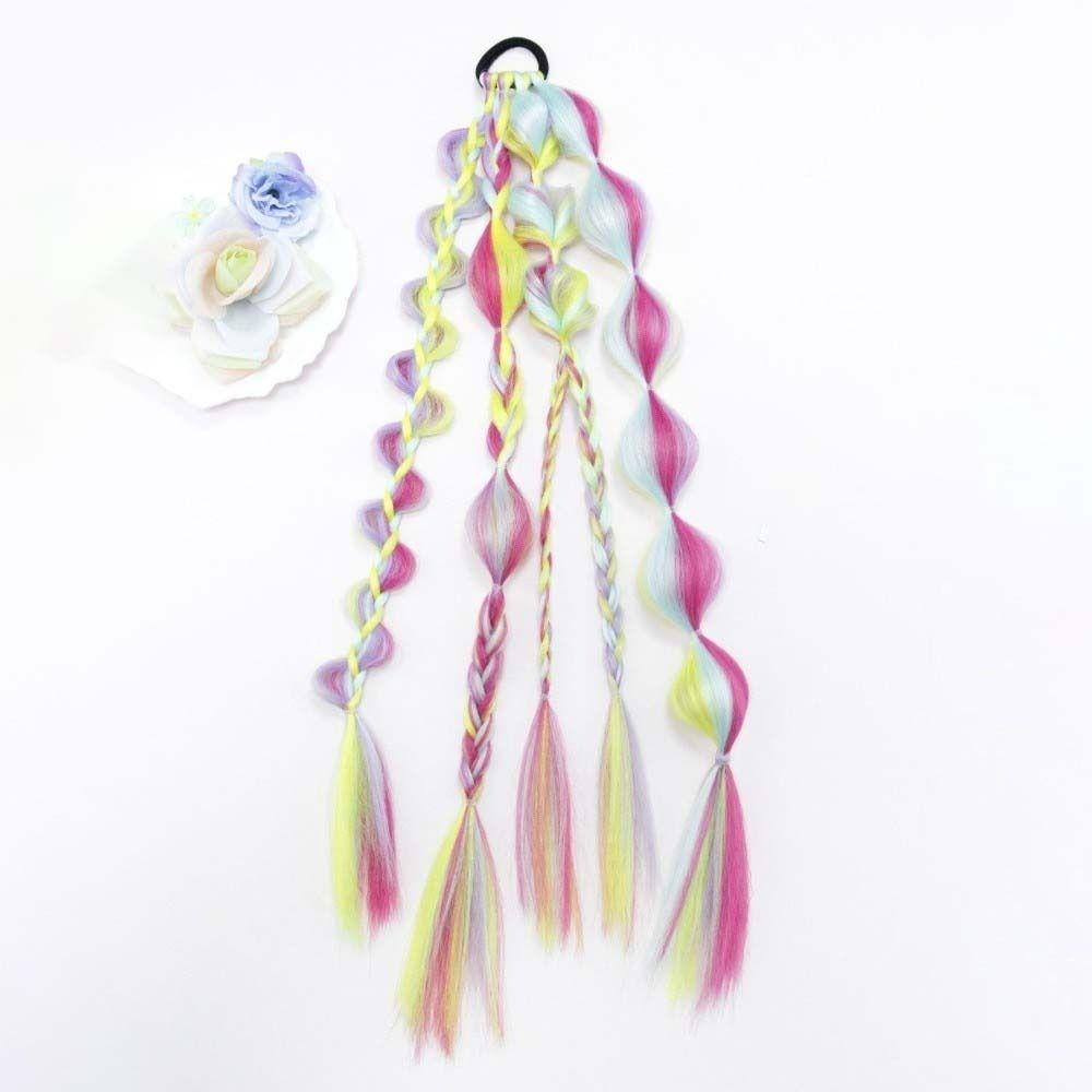 Multi-Color Lantern Bubble Twist Braid Long Gradient Hair Wrap Music Festival