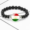 Unique Asian Country Flag Beaded Stretch Bracelet Handmade Mixed Material Unisex