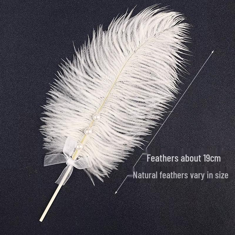 Топпер для торта «Крылья ангела», перья, сердце, проволока и полоска из страусиных перьев для украшения