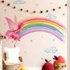 Наклейки на стену с изображением радуги и бабочки из мультфильма для украшения детской комнаты, наклейки на стену для спальни, наклейки на стену для детской комнаты в детском саду