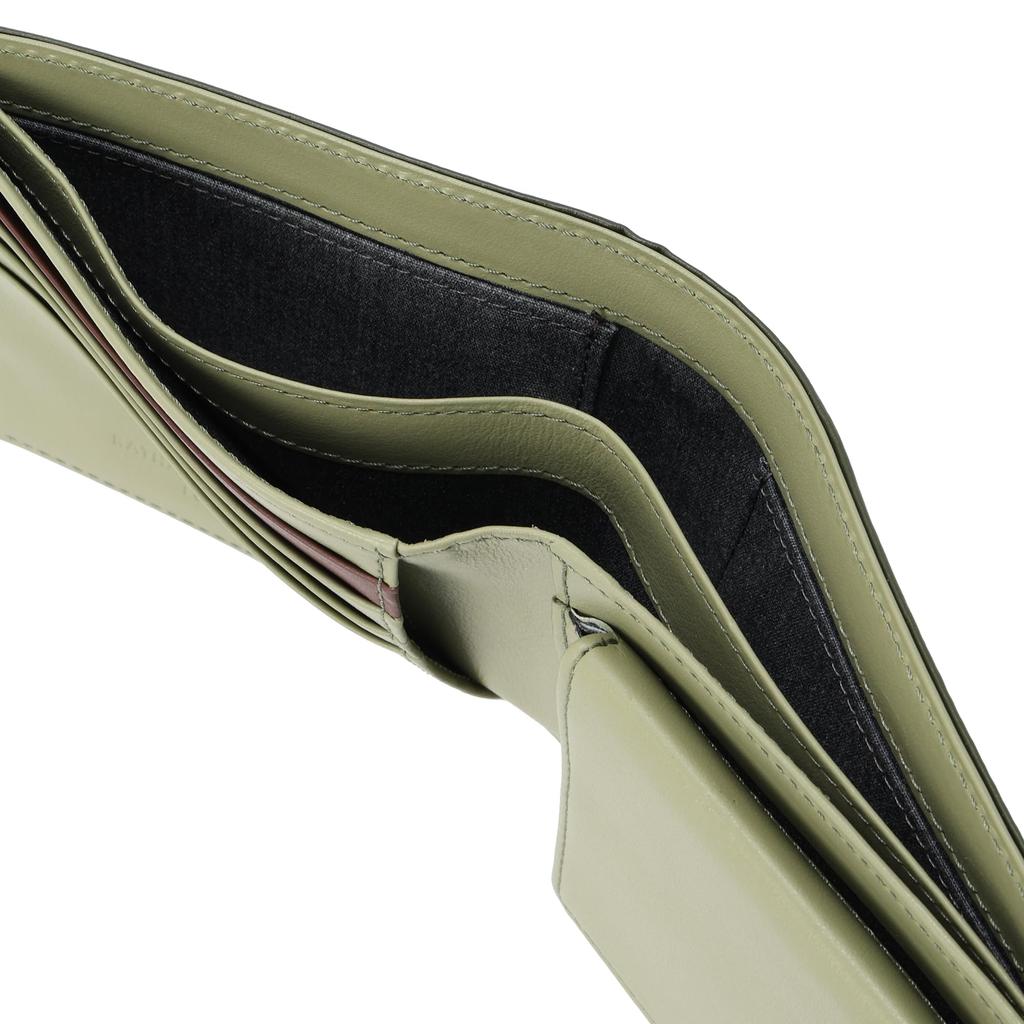 VITA Итальянский Хромовый Кожаный Кошелек Бифолд из Коровьей Кожи с Коробкой, Зеленый, 490-50900