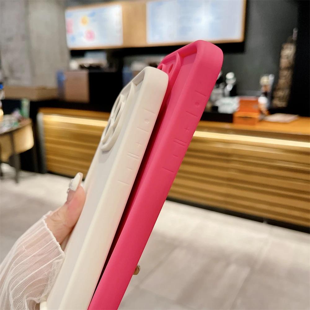 INS милый чехол через плечо с двойным шнурком для защиты объектива матовый силиконовый чехол для iPhone 15 14 13 12 11 Pro Max 14 15 Plus XS MAX XR X 8 7 Plus SE2 чехол