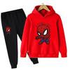 Мультяшные Модные Толстовки с Принтом Человека-Паука для Мальчиков и Девочек, Милые Принтованные Свободные Теплые Удобные Толстовки и Брюки
