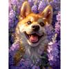 5d DIY Алмазная картина, вышивка крестом, милые животные, корги, алмазная вышивка, мозаика, лаванда, полный круглый дрель, домашний декор