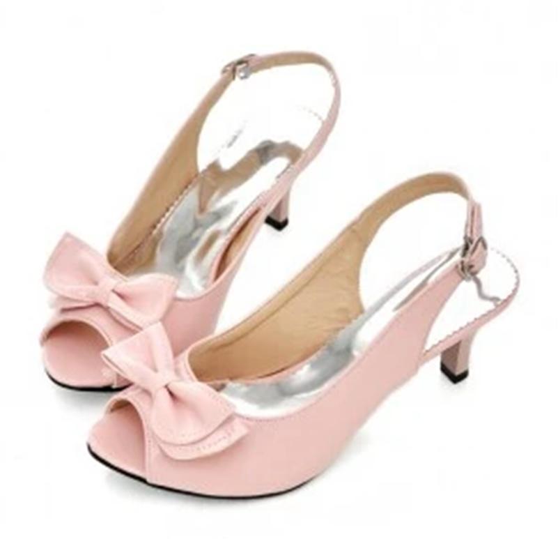 FOREADA Женские сандалии Летняя обувь Женские сандалии С открытым носком Туфли на высоком каблуке Бант Женские сандалии на каблуке Желтый Большой размер 11 12 45 46