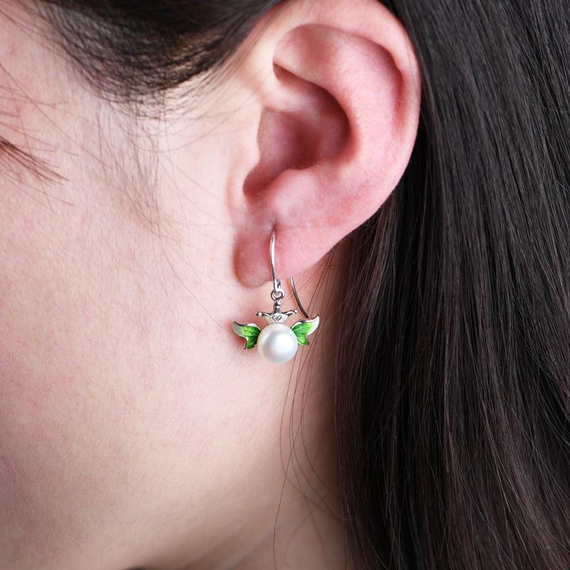 Винтажные серьги с эмалью, женские модные серьги с бабочками из перегородчатой эмали