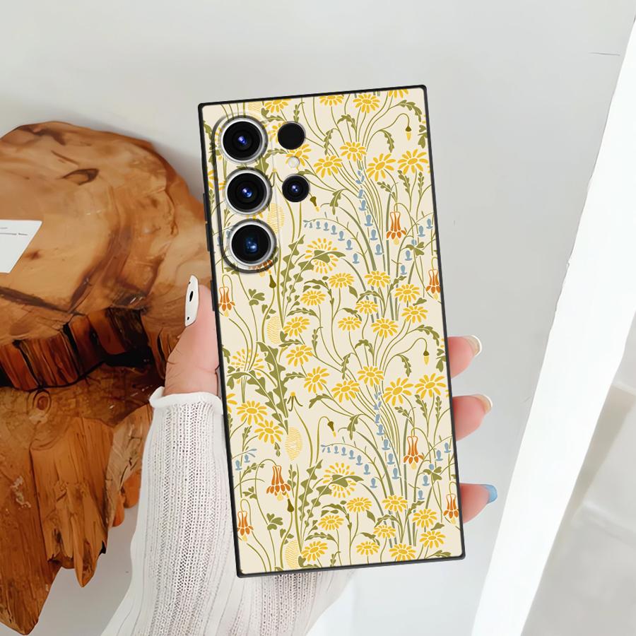 Чехол-бампер Funda для Samsung Galaxy S26 Ultra S25 Plus S20 Ultra S24 Note 20 8 9 10 S23 S10 S9 S21 FE Свежие цветы