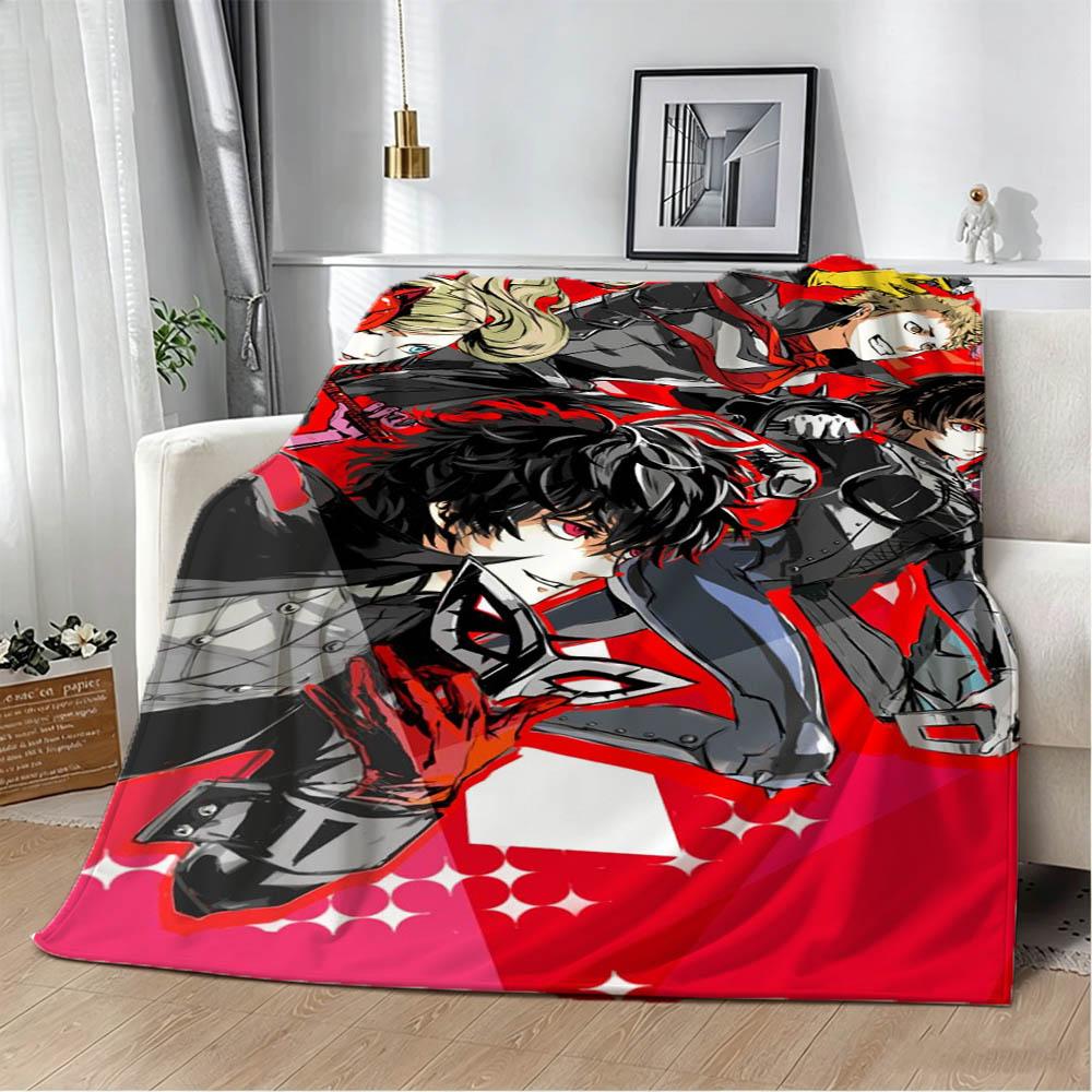 Game P-Persona-a 3 4 5 Royal Anima 3D Flannel Blanket Soft Throw Blanket Art For Home Decor Bedroom Bed Sofa Picnic Fans Gift