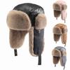 2023 Winter Warm Hat for Men Russian Wind Proof Ear Protection Bomber Hat Fur Hats for Women Fur Hat Ski Mask Leather Hat