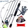 Комбинированная спиннинговая удочка и катушка из стекловолокна с набором лески 5:2:1, рыболовные снасти
