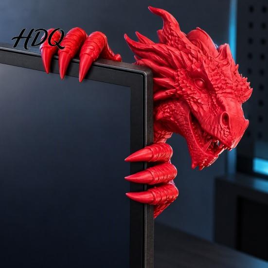 Монитор Декор Дракон Крутой Топпер для Компьютера 3D Дизайн Настольный Гаджет для Геймеров Украшение Крепящееся на Зажим Украшение для Домашнего Офиса