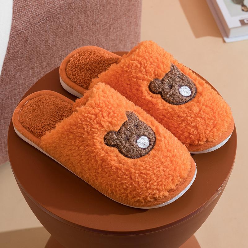 Fashion Men's and Women's New Plush Cotton Slippers Home Household Autumn and Winter Indoor Thick Bottom Non-slip Warmth Lovers