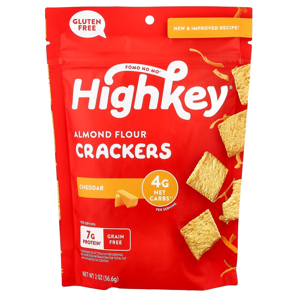 iHerb Almond Flour Crackers, Cheddar, 56.6g (2oz)