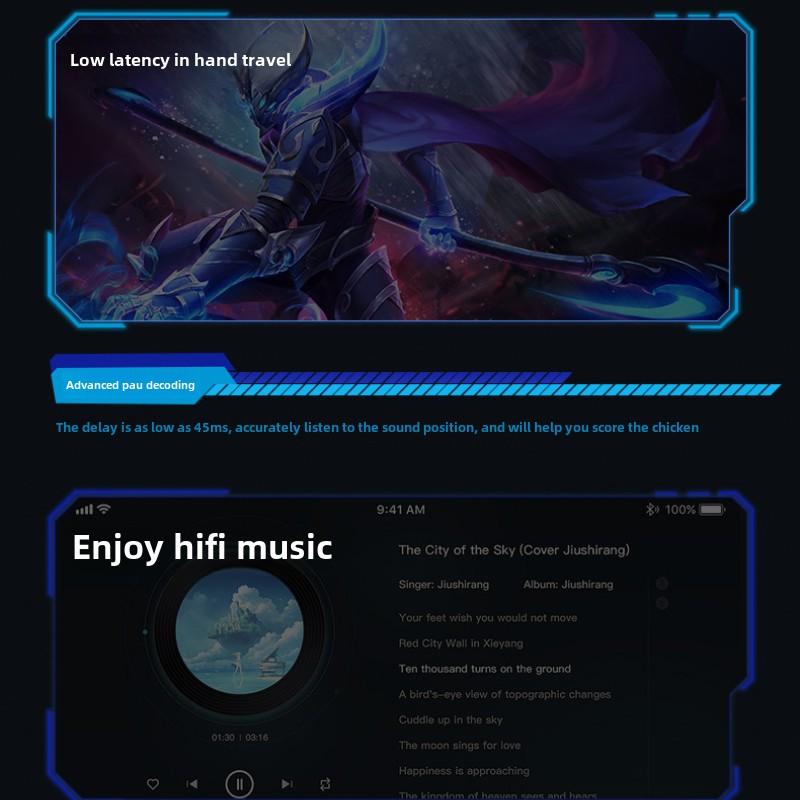 New Gaming Headset P30 Non-inductive Delay TWS Bluetooth Headset In-ear Cool Technology