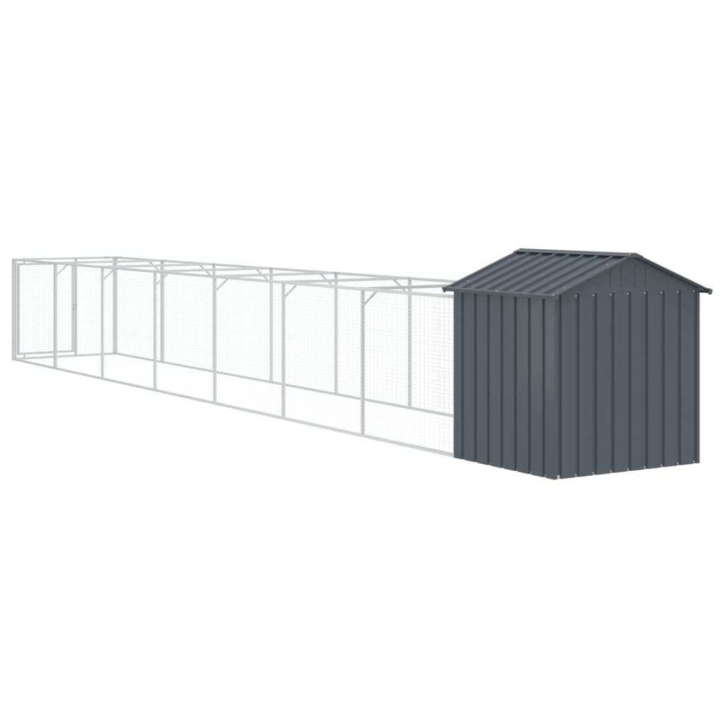 Dog House with Roof Anthracite Grey 117 x 813 x 123 cm Galvanized Steel