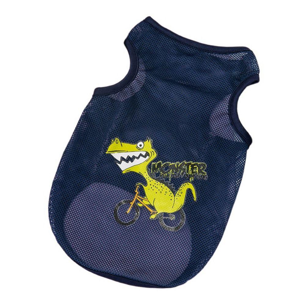 Summer Cartoon Breathable Soft Polyester Fibre Dog Clothes Puppy Vest Cat T-shirt Cat Costume