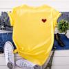 Summer Love Printed Cotton Loose Casual Round Neck Large Short Sleeves T-Shirts Women's