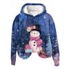 Women's Fashion Long Sleeve Christmas Print Loose Hooded Sweatshirt Top