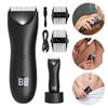 Body Hair Trimmer Waterproof Groin Hair Trimmer Ceramic Blade Electric Shaver with 2 Guide Comb Body Shaver for Husband
