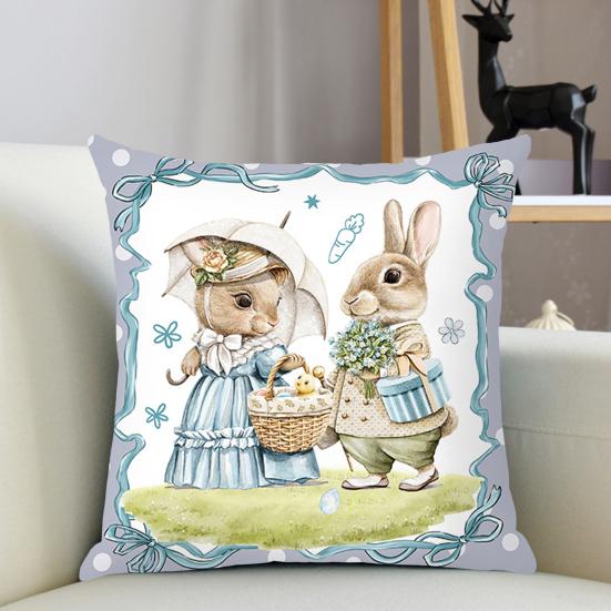 Пасхальный кролик Весенняя наволочка наволочка украшение мягкая износостойкая не выцветающая квадратная