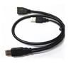 HDD Hard Drive Power Cable USB 3.0 Male To Micro B Male Y Wire Splitter with Extra USB Power Cord Adapter Dual USB Extend Line
