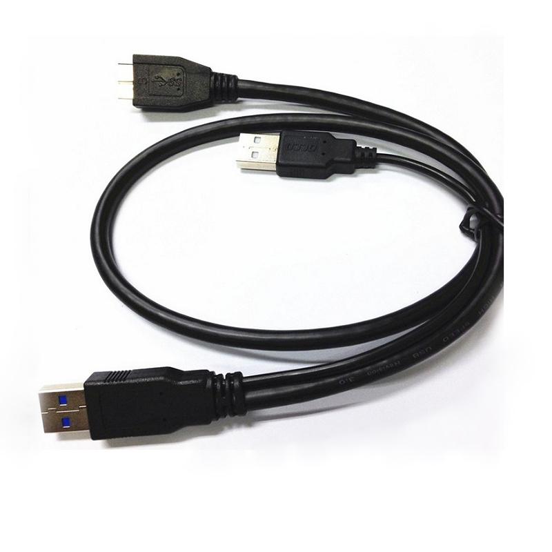 HDD Hard Drive Power Cable USB 3.0 Male To Micro B Male Y Wire Splitter with Extra USB Power Cord Adapter Dual USB Extend Line