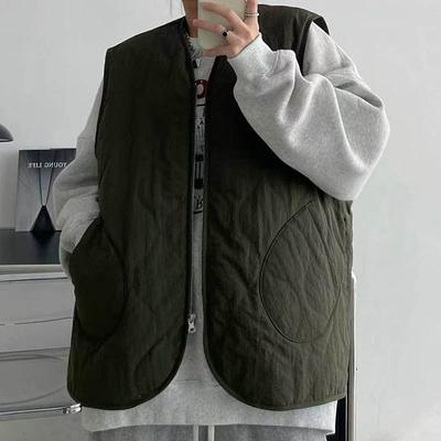 Жилет для женщин Хлопковый Зимний Безрукавный Топ Жилет Оверсайз Утолщенный Повседневный V-образный вырез Пальто Жилет