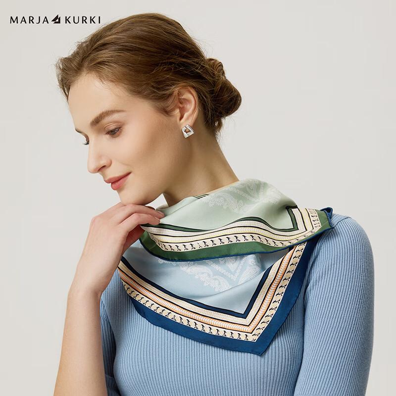 MARJA KURKI Double-Sided Mulberry Silk Square Scarf