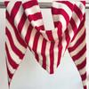 Trendy Knitted Triangle Scarf Shawl Strap for Women Stripe Head Scarf Aesthetic Streetwear Accessories