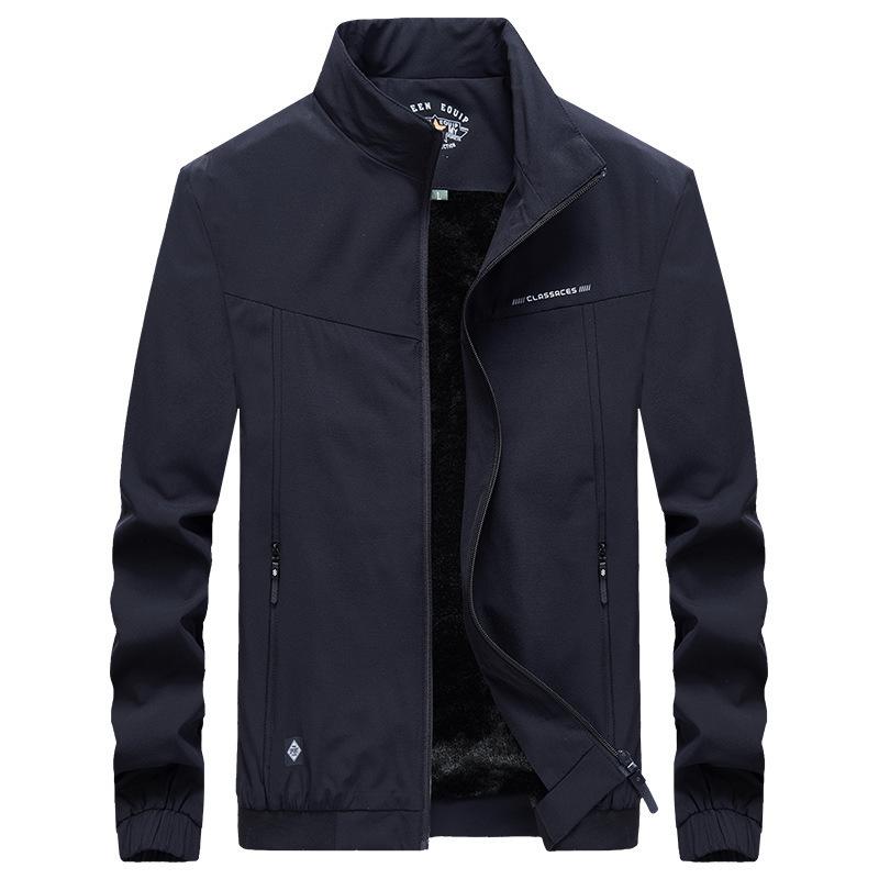 Men's New Outdoor Stretch Fleece Jacket Jacket Autumn New Stand-up Collar Casual Jacket