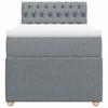Box Spring Bed with Mattress Light Grey 90 x 190 cm Fabric