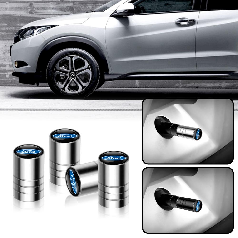 4Pcs Car Styling Metal Tire Valve Stem Caps For Ford Escape Edge Mondeo Taurus Fusion Kuga Explorer Mustang RS Focus Fiesta Mk7 gzcp67