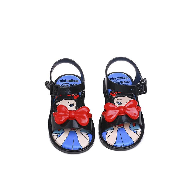 Charming Mini Melissa Snow White Girls Sandals With Adorable Cartoon Pattern Design