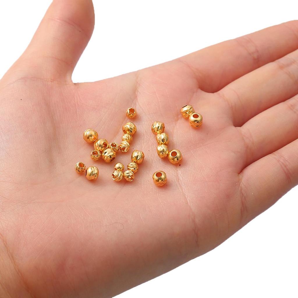 10/20Pcs Copper Plated Beads DIY Necklace Bracelet Earrings Making Supplies Jewelry Findings Components Accessories