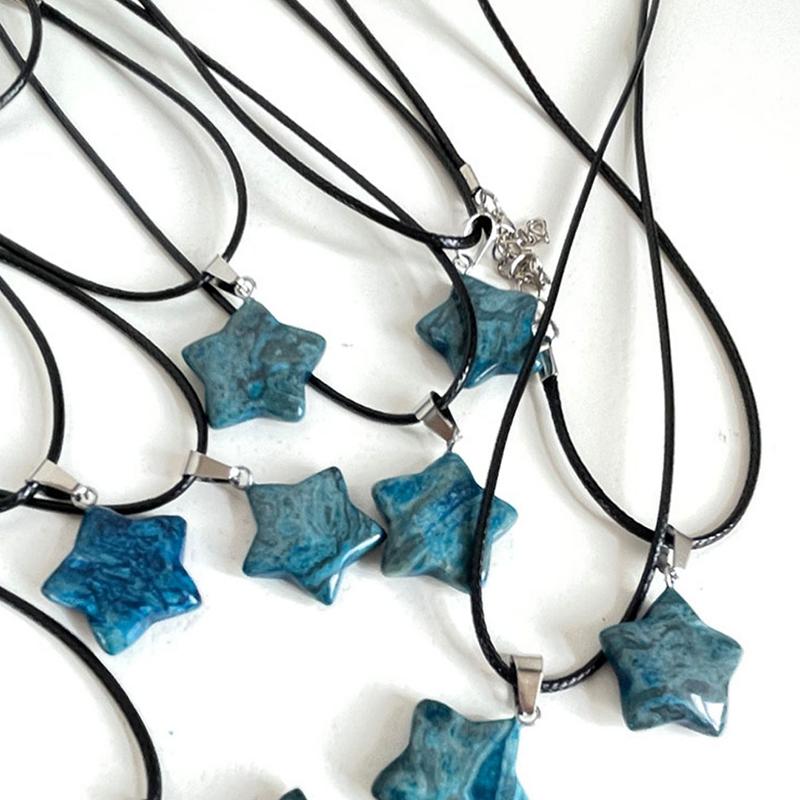 Модное ожерелье с подвеской в виде звезды из цветного камня, креативная универсальная ключичная цепочка-пентаграмма для женщин, праздничное ювелирное украшение, подарок