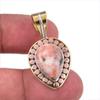 Натуральный родонит, драгоценный камень, 925 стерлинговое серебро, двухцветный кулон 1,50" a9M88