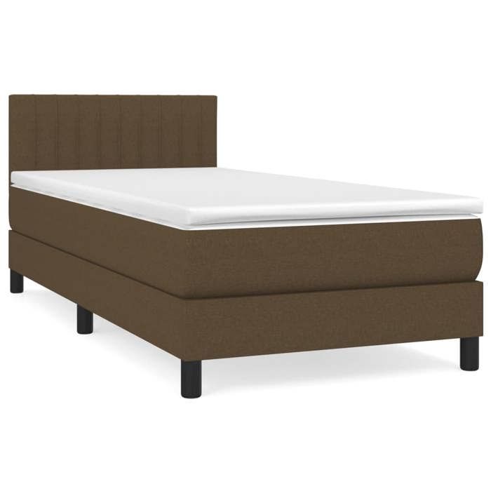 Maison Exclusive - Sommier à lattes de lit avec matelas Marron foncé 100x200 cm