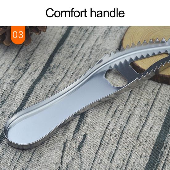 Anti-Rust Handheld Useful Double Row Sawtooth Stainless Steel Fish Scale Remover Fish Peeler