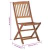Foldable Garden Chairs 8 pcs with Cushions Solid Acacia Wood