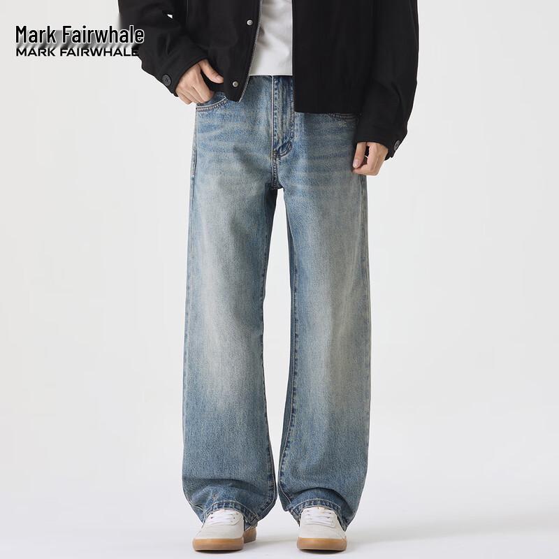 Мужские джинсы Mark Fairwhale свободного кроя, прямого силуэта, с эффектом потертости