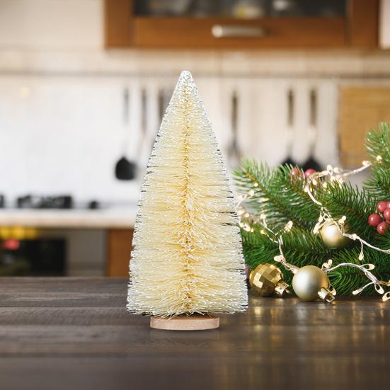 3Pcs Artificial Mini Christmas Tree Set with Snow Frosted Tips 3.5-15cm