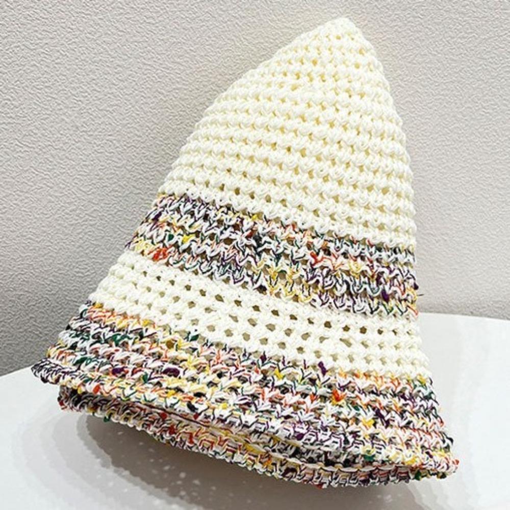 Полая вязаная пляжная шляпа от солнца, плетеная соломенная шляпа, модная шляпа рыбака для женщин