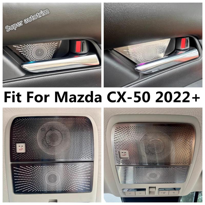 Roof Reading Lights Lamps Frame / Door Handle Bowl Panel Cover Trim For Mazda CX-50 2024 Stainless Steel Accessories